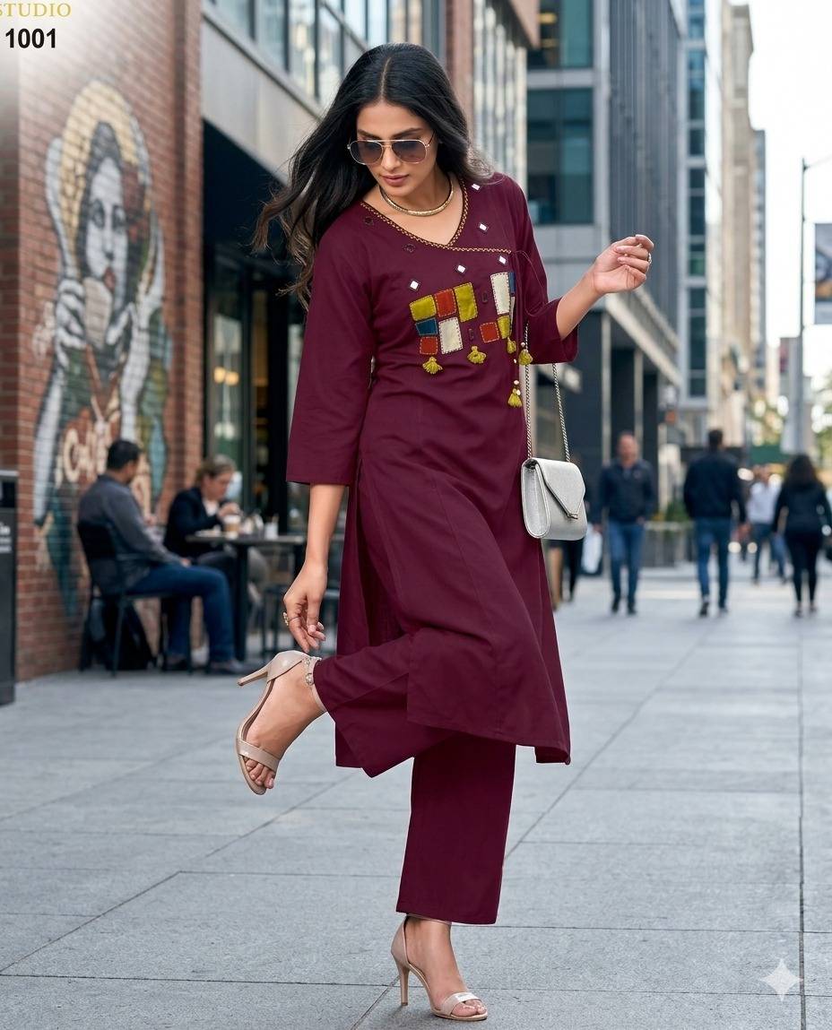 REAL TITLI By Kaamiri 01 To 06 Series Beautiful Festive Suits Colourful Stylish Premium Ajrakh Cotton kurti with plazo At Wholesale Price